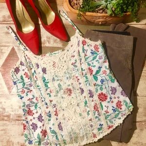 NWOT Free People Lace Floral Top